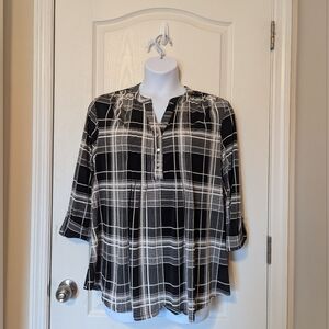 Free Ship! Cocomo Dress Barn Women's Plaid Blouse